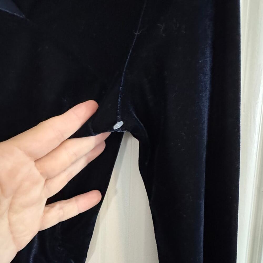 REISS $240 Midnight Blue Velvet Long Sleeve Cut Out Mini Dress Size 4 - Picture 10 of 11